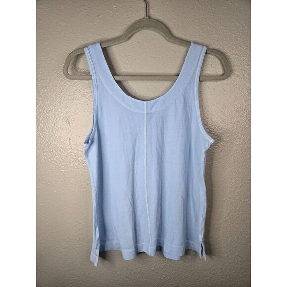 Natural Reflections  Women's Chambray Blue Snap Henley Tank Top Size Small NWT - Picture 7 of 10
